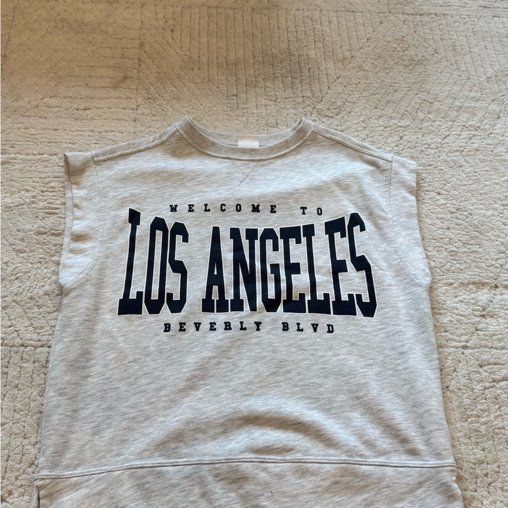Zara Gray Sweatshirt with Bold Los Angeles Print